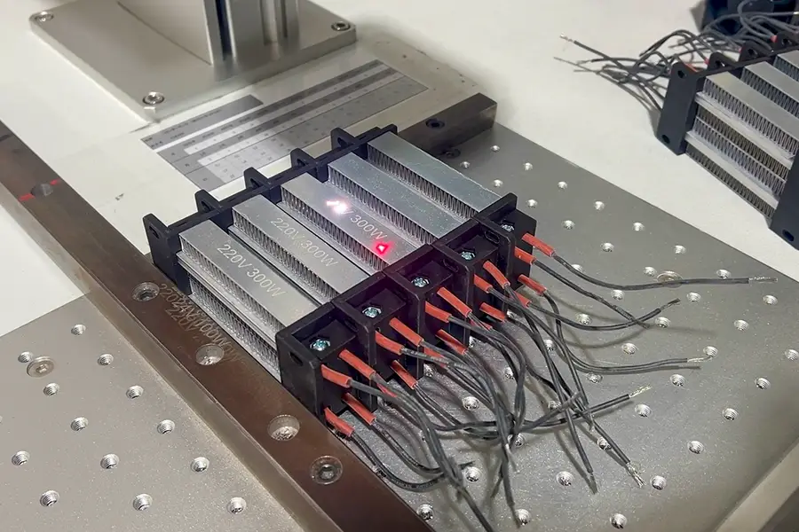Laser marking of assembled PTC heaters